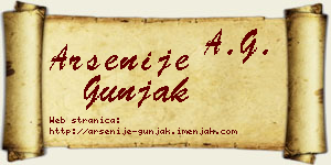 Arsenije Gunjak vizit kartica